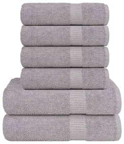 vidaXL Σετ Πετσετών 6 Τεμαχίων FROGN Γκρι 360 γρ./μ²