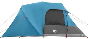 vidaXL Σκηνή Dome 4 Ατόμων με στέγη Μπλε 455 x 252 x 178 εκ