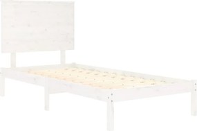vidaXL Σκελετός Κρεβατιού Χωρίς Στρώμα Λευκό 100x200 εκ. Μασίφ Πεύκο