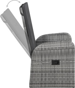 vidaXL Σετ Τραπεζαρίας Κήπου 5 Τεμαχίων Γκρι