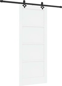 VidaXL Συρόμενη Πόρτα 83 x 202 εκ. Επεξεργασμένο Ξύλο Λευκό και Μαύρο