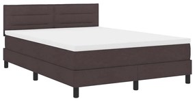 vidaXL Κρεβάτι box spring με στρώμα Σκούρο Καφέ 140 x 200 cm ύφασμα