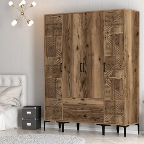 Τετραφυλλη Ντουλαπα Καρυδια KUMSAL 47.5x120x201.4