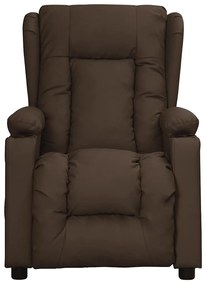 vidaXL Πολυθρόνα Μασάζ Ανακλινόμενη Καφέ Συνθετικό Δέρμα