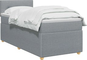 vidaXL Κρεβάτι box spring με στρώμα Ανοιχτό γκρι 100 x 200 cm Ύφασμα