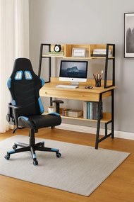 STUDENT-1 Set Γραφείο Η/Υ Sonoma - Μαύρο + Πολυθρόνα Gaming Μαύρο - Μπλε   1τμχ