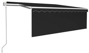 vidaXL Τέντα Αυτόματη με Σκίαστρο/LED/Αισθ. Ανέμου Ανθρακί 4,5 x 3 μ.
