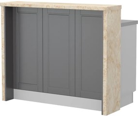 Πάγκος νησίδας Tahoma-Μήκος: 120 εκ.-Γραφίτης-Latino Marble