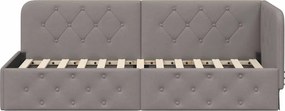 vidaXL Κρεβάτι Γωνίας Taupe 80 x 200 cm ύφασμα