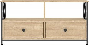 vidaXL Έπιπλο Τηλεόρασης Sonoma Δρυς 90x33x45 εκ. Επεξ. Ξύλο/Σίδερο