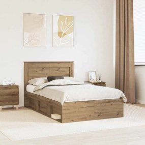 vidaXL Σκελετός Κρεβατιού Artisan Δρυς 120 x 200 cm Επεξεργασμένο Ξύλο