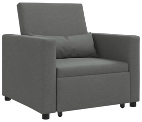 Καναπές Κρεβάτι Μονό Σκούρο γκρι 90 x 165 x 87 εκ. ύφασμα