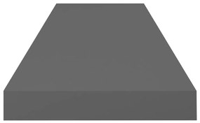 Ράφι Τοίχου Γυαλιστερό Γκρι 80x23,5x3,8 εκ. MDF - Γκρι