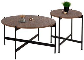 ΣΕΤ 2ΤΜΧ ΤΡΑΠΕΖΙΑ ΣΑΛΟΝΙΟΥ RONDA HM21089.03 MDF ΣΕ ΚΑΡΥΔΙ ΧΡΩΜΑ Φ80εκ &amp; Φ50εκ