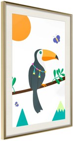 Αφίσα - Fairy-Tale Toucan - 20x30 - Χρυσό - Με πασπαρτού