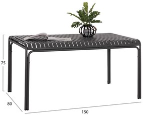 ΤΡΑΠΕΖΙ ΑΛΟΥΜΙΝΙΟΥ RACHEL HM6339.01 ΓΚΡΙ 150x80x75Υεκ.