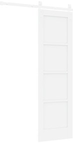 vidaXL Συρόμενη Πόρτα με Σετ Εξαρτημάτων Λευκό 61x198.5 εκ Συμπαγές Ξύλο Πεύκο
