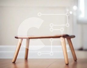 Intra Συλλεκτικό Ξύλινο Παζλ Plywood  4mm - Μικρό ξύλινο σκαμπό σε άδειο δωμάτιο Σε Ξύλινο Κουτί - Διαστάσεις Puzzle: 10x10 cm – 25 κομμάτια