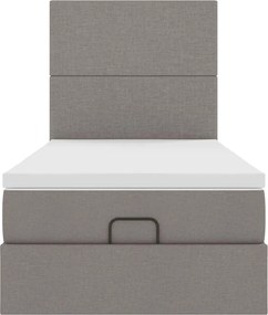 vidaXL Οθωμανικό κρεβάτι με στρώμα Taupe 100x200cm ύφασμα