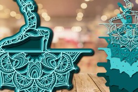 Σετ των 2 Intra απο ξύλο plywood 3mm-4mm πάχος – Yoga Mandala 3D Layer Cut Laser Δίασταση 20x20 cm INTRAFABR-23134165