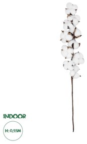 GloboStar® Artificial Garden COTTON BRANCH 20559 Τεχνητό Διακοσμητικό Κλαδί βαμβάκι Y55cm