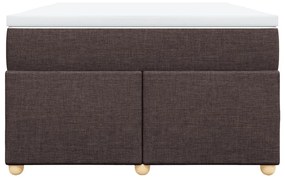 Κρεβάτι Boxspring με Στρώμα Σκούρο Καφέ 120x200 εκ. Υφασμάτινο - Καφέ