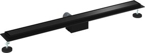 vidaXL 2 σε 1 εκροή ντους Μαύρο 100 cm Ανοξείδωτο Ατσάλι 304