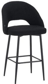 Σκαμπο μπαρ Masebo ύφασμα μαύρο - μαύρα μεταλλικά πόδια 48x52x97 εκ. 48x52x97 εκ.