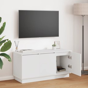 vidaXL Κάστρο Τηλεόρασης Λευκό 100x38x49 εκ. Επεξεργασμένο Ξύλο