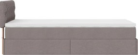 vidaXL Οθωμανικό κρεβάτι με στρώμα Taupe 80x200cm ύφασμα