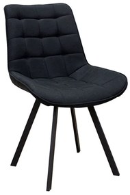Καρέκλα Mira (Σετ 4τμχ) 11.1598.S 51x59x86cm Black Metal, Fabric