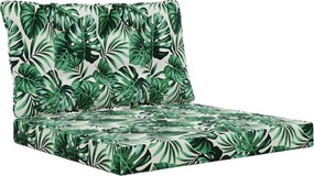 vidaXL Μαξιλάρι Καναπέ Εξωτερικού Χώρου 2 pcs Σχέδιο Φύλλου