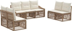 vidaXL Σετ Καναπέ Κήπου 7 pcs Μπεζ συνθετικό ρατάν