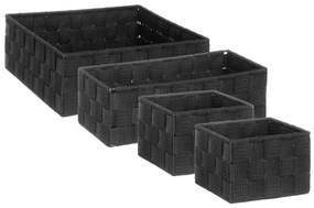 Καλάθια Αποθήκευσης (Σετ 4τμχ) F-V Square Black 138131J