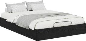 vidaXL Κρεβάτι Οθωμανικού Τύπου Μαύρη Δρυς 193 x 140 x 25 εκ