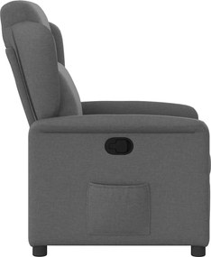 vidaXL Πολυθρόνα Ανακλινόμενη Σκούρο Γκρι Υφασμάτινη