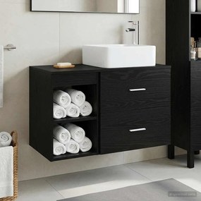 vidaXL Σετ Επίπλων Μπάνιου 2 pcs Μαύρη Δρυς Επεξεργασμένο Ξύλο