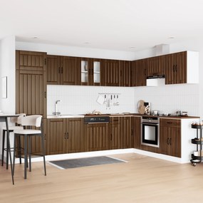 vidaXL Ντουλάπα Κουζίνας με πόρτα Lucca 2 pcs Καφέ 80 x 46 x 81.5 εκ