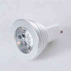 GloboStar® 76065 Σποτ LED GU10 MR16 3W 240lm 35° AC 220-240V IP20 Φ5 x Υ8.5cm - Εναλλαγή Φωτισμού μέσω Τηλεχειριστηρίου RGB - Dimmable - 2 Χρόνια Εγγύηση