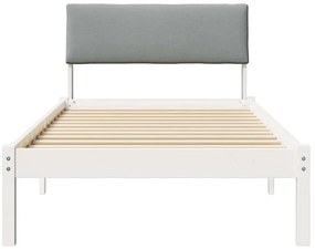vidaXL Σκελετός Κρεβατιού Λευκό και ανοιχτό γκρι 90 x 200 cm