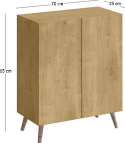 Παπουτσοθήκη Luce Megapap χρώμα sapphire oak 70x35x85εκ.
