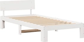 vidaXL Σκελετός Κρεβατιού Λευκό 100 x 200 cm Στερεά ξυλεία πεύκου
