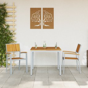 vidaXL Σετ Τραπεζαρίας Κήπου 3 Τεμαχίων από Στερεό Ξύλο Ακακίας και Μέταλλο