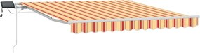 vidaXL Χειροκίνητη τέντα με ηλιακό LED 3 x 2,5 m