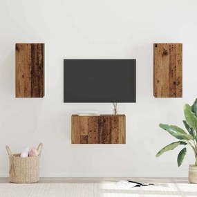 vidaXL Σετ επίπλου τηλεόρασης 3 pcs Παλαιό ξύλο 60 x 30 x 30 cm