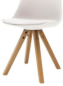 Καρέκλα Caron PP λευκό-φυσικό πόδι 48x57x80 εκ.