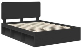 vidaXL Σκελετός Κρεβατιού Μαύρο 160 x 200 cm Στερεά ξυλεία πεύκου