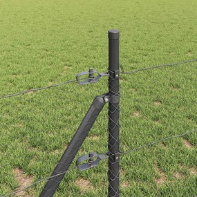 vidaXL Έξιγωνο φράχτη σταθερού εδάφους 25 x 0,8 m Γκρι Δίχτυ