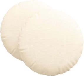 vidaXL Μαξιλάρια καθισμάτων 2 pcs Κρεμ Ø60 x 21 εκ