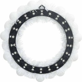 vidaXL Χριστουγεννιάτικα Στεφάνια Μπάλλας 2 pcs Λευκό 33 x 33 x 7 εκ.